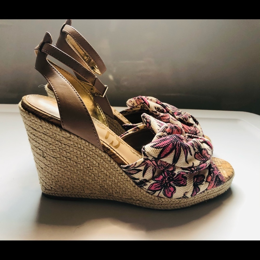Sam Edelman Floral Espadrille Wedge Sandal Size 6